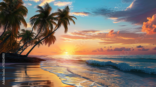 Evening tropical breeze, where palm trees sway in the rhythm of the coastal wind