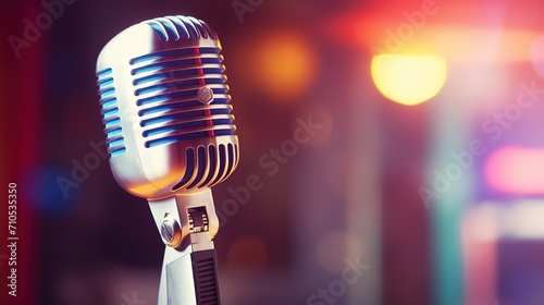 retro microphone background.