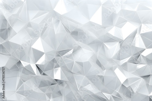 White background with crystals, triangles. 3d illustration, 3d rendering. 