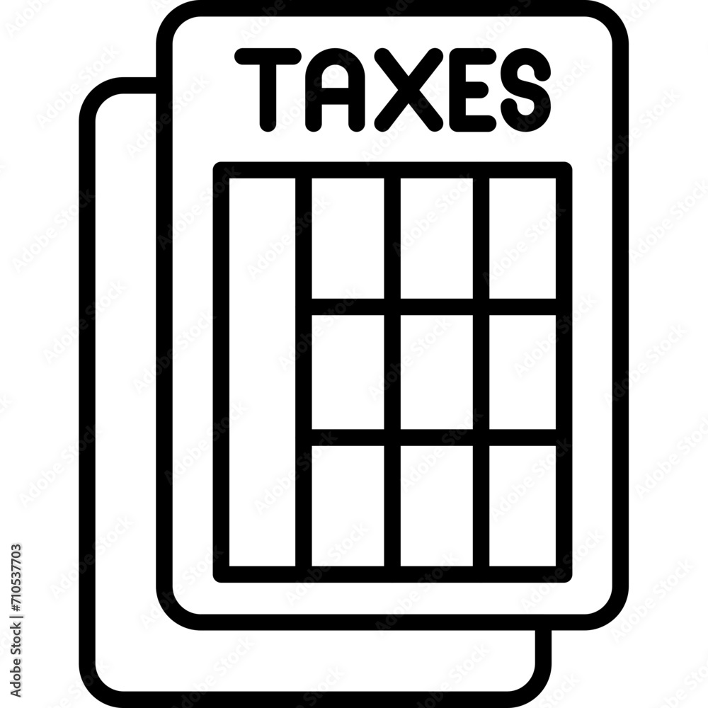 Taxes Sheets Icon Taxes Sheets Icon