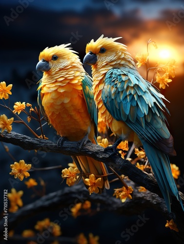 pair of parrots