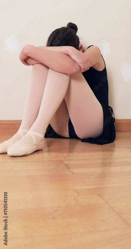 Teenage girl saddened by bullying in ballet class Teenage girl saddened by bullying in ballet class
