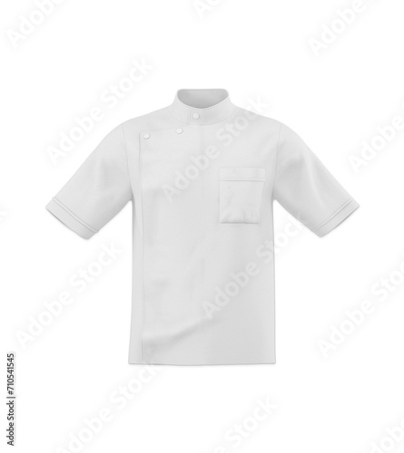 chef coat with a pocket uniform on white background