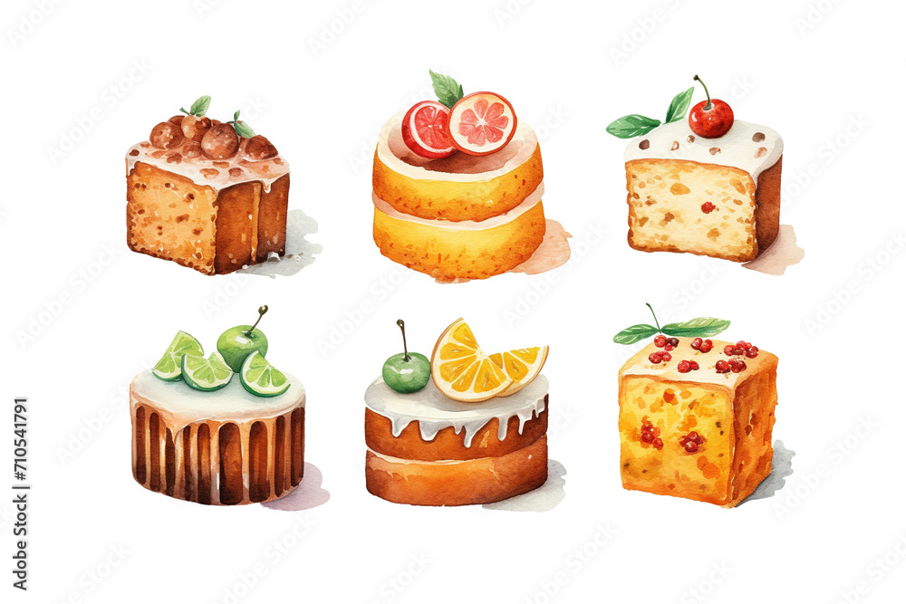 watercolor cute fruit cake watercolor cute fruit cake