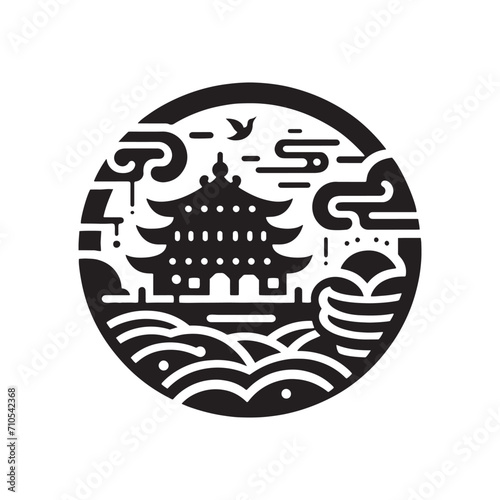 Oriental Treasure Captured: A Mesmerizing Chinese Coins Silhouette Stock Portfolio for the Chinese New Year - Chinese New Year Silhouette - Chinese Coins Vector Stock

