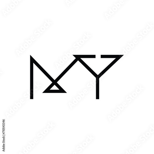 Minimal Letters MY Logo Design