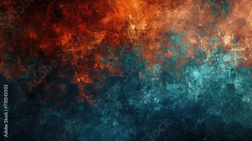 Mahogany and cerulean modern digital abstract with shimmering effects
