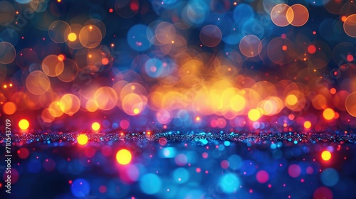 Radiant neon lights in a bokeh abstract background photo