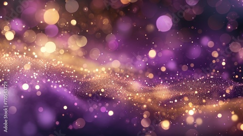 Purple and gold dreamy abstract with soft glowing lights