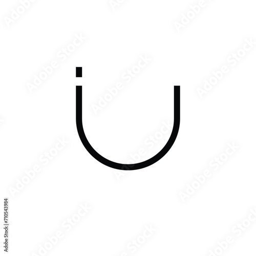 Minimal Letters IU Logo Design
