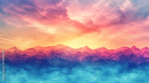 Abstract Colorful Low Poly Landscape © FEROHORA
