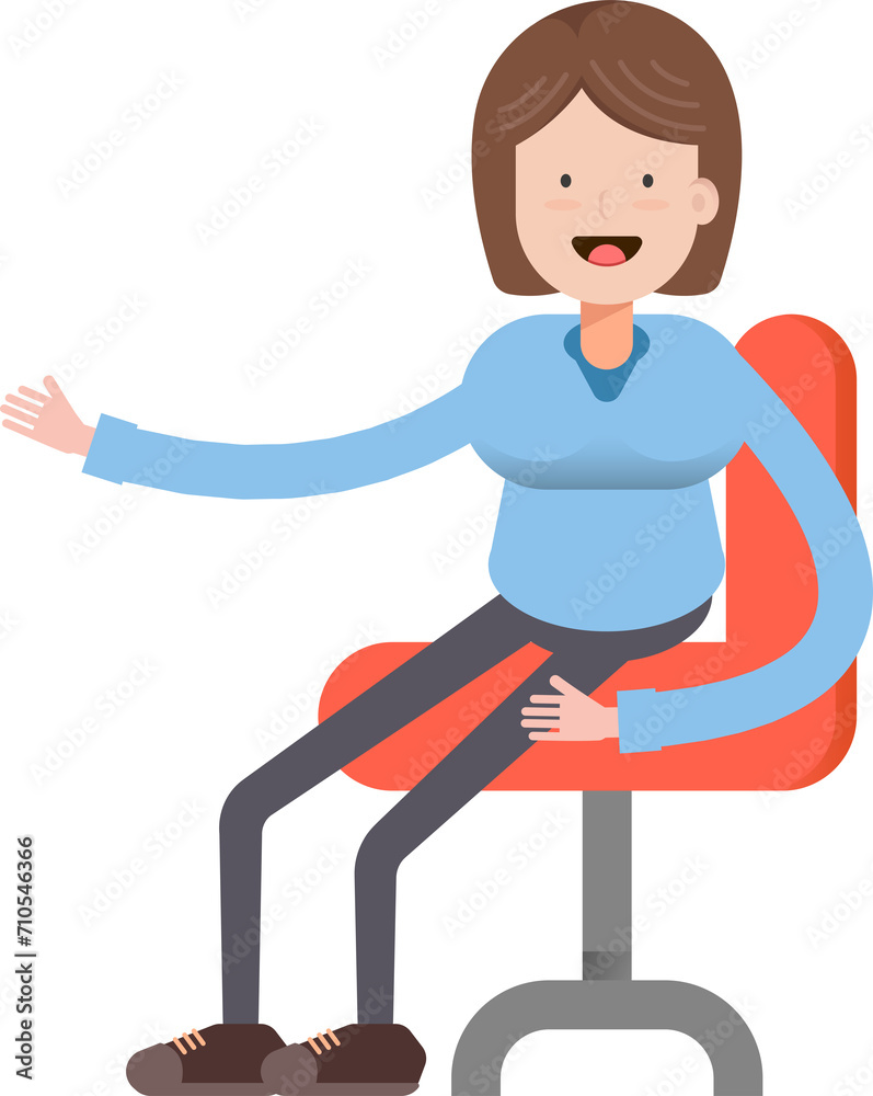 Woman Character Sitting Office Chair
Woman Character Sitting Office Chair