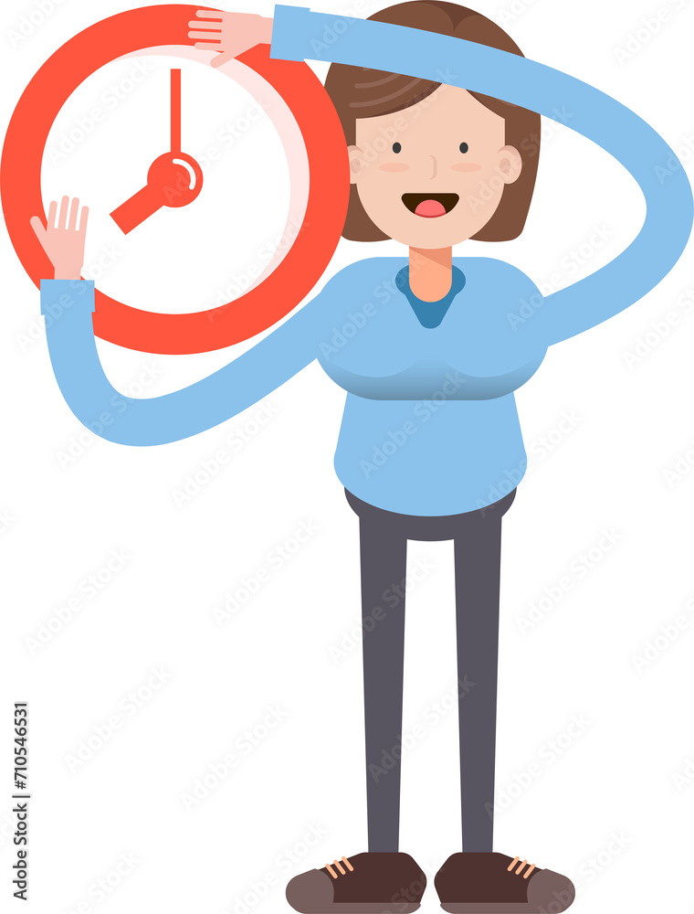 Woman Character Holding Clock
Woman Character Holding Clock