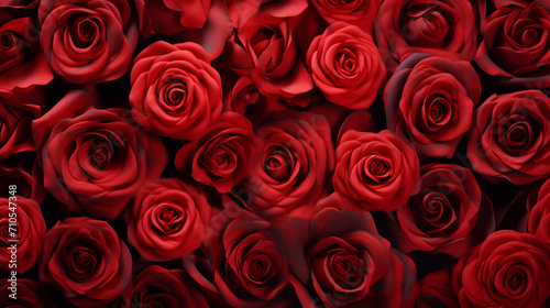 Natural red roses background generated AI
