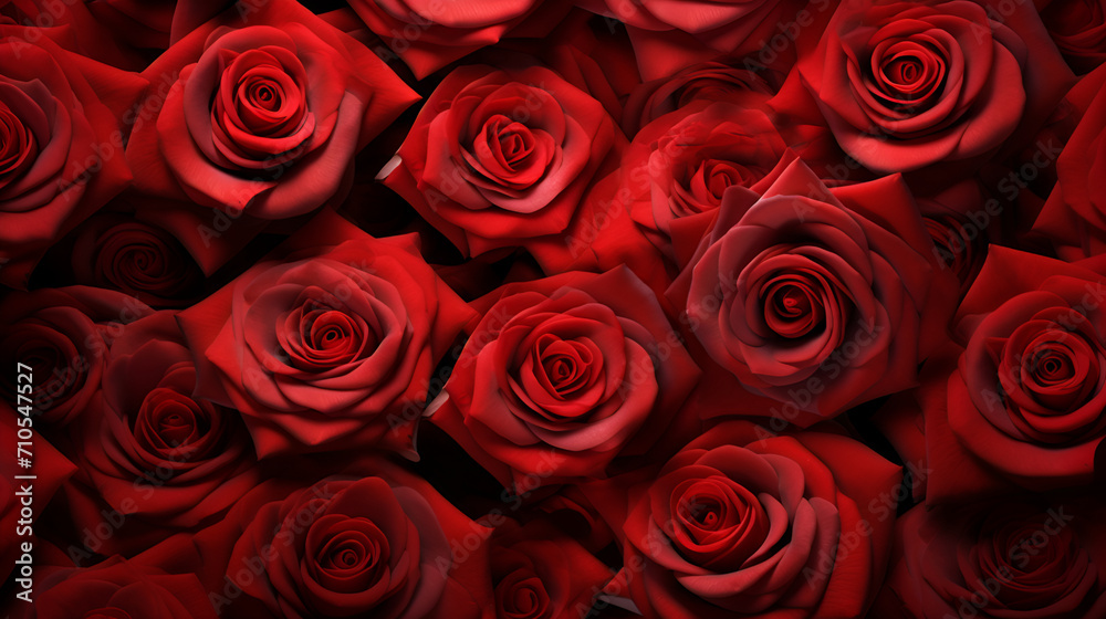 Natural red roses background generated AI Natural red roses background generated AI