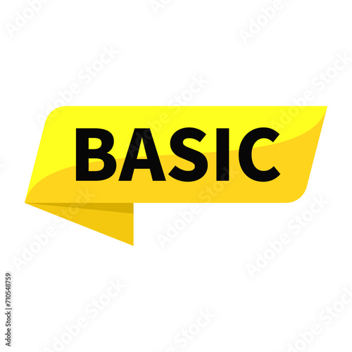 Basic Yellow Rectangle Ribbon Shape For Information Announcement
