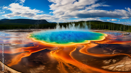 Grand Prismatic Spring in Yellowstone National Park generated AI