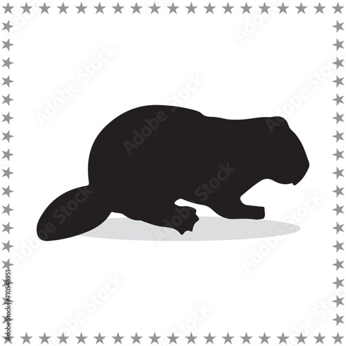 Beaver Silhouette, cute Beaver Vector Silhouette, Cute Beaver cartoon Silhouette, Beaver vector Silhouette, Beaver icon Silhouette, Beaver vector
