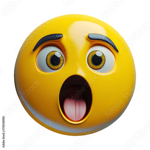 Shocked Smiley emoji Icon isolated on transparent background