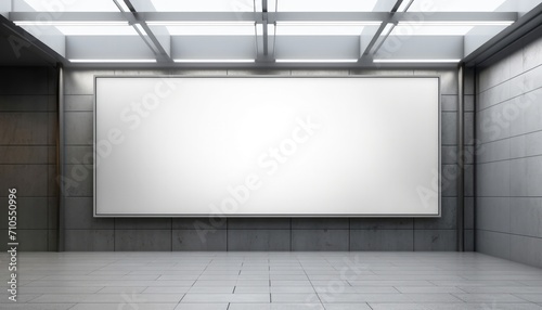 Billboard in the underground passage of a modern building stairs mockup. photo