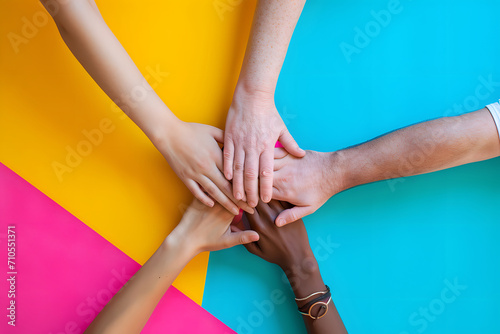 Diverser Händedruck: Einigkeit und Verbundenheit in Vielfalt besiegeln