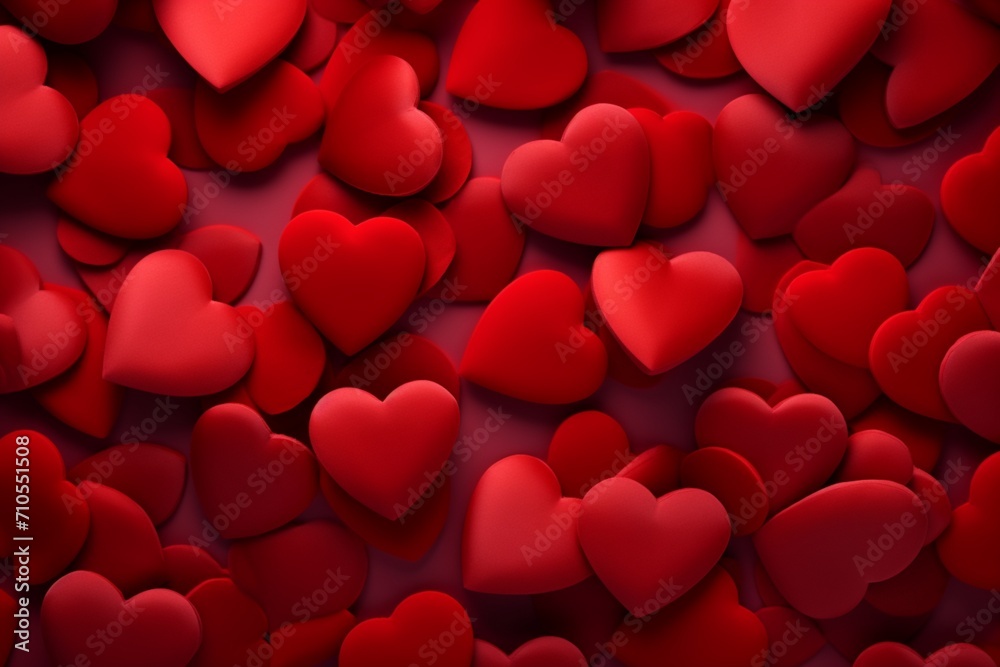 A valentine's day background with red hearts is beautiful
