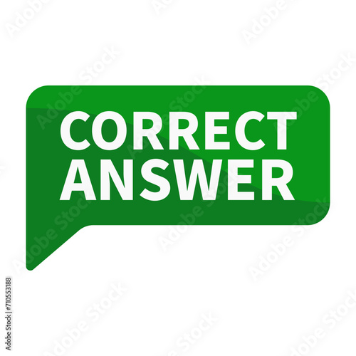 Correct Answer Green Rectangle Shape For Information Correct And Fact Announcement
