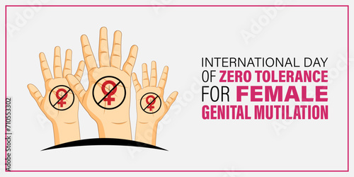 Vector illustration of Zero Tolerance for Female Genital Mutilation Day social media feed template photo