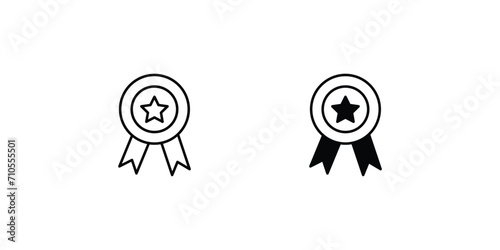 medal icon with white background vector stock illustration