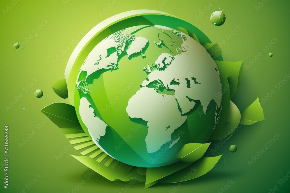 Verdant World Wonder: Green Planet Earth Envisioned in Striking Imagery. Eco-Friendly Concept. Verdant World Wonder: Green Planet Earth Envisioned in Striking Imagery. Eco-Friendly Concept.