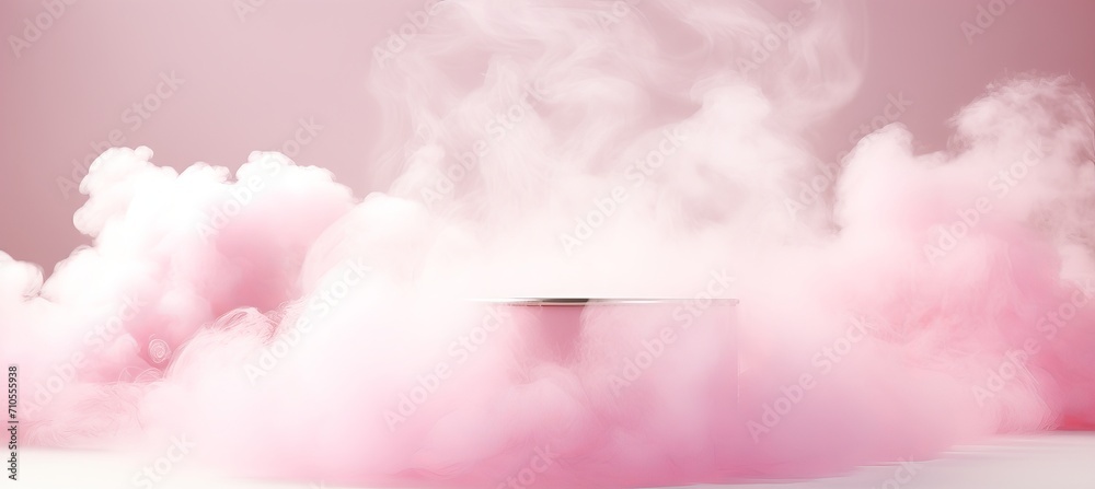 Water peach smoke pedestal for product presentation and display, ideal for showcasing merchandise