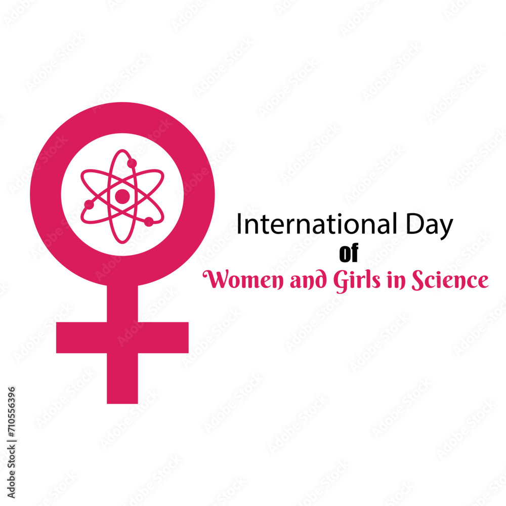 Obraz premium Vector illustration of International Day of Women and Girls in Science social media feed template