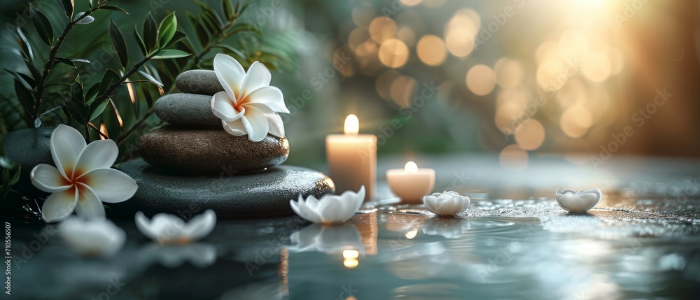Spa treatments, massages, and calming spa environments supplies zen stones and water spa of deep relaxation and tranquility and with space for text concepts. spa background Spa treatments, massages, and calming spa environments supplies zen stones and water spa of deep relaxation and tranquility and with space for text concepts. spa background