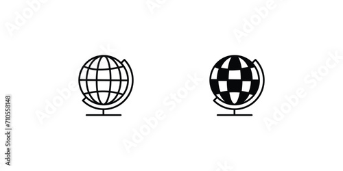 global icon with white background vector stock illustration