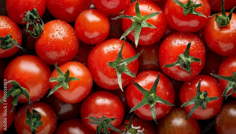 Close up of fresh red tomatoes, top view. Organic and fresh vegetable Close up of fresh red tomatoes, top view. Organic and fresh vegetable