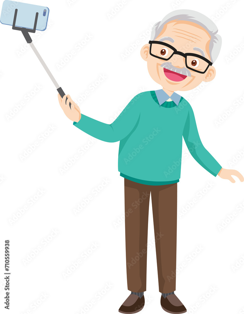 elderly man or grandfather in actions character elderly man or grandfather in actions character