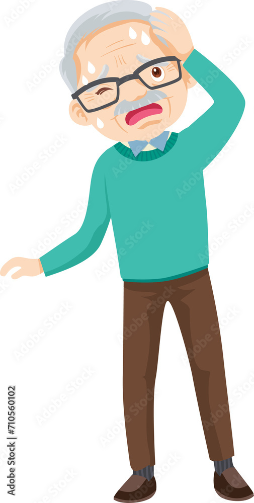 elderly man or grandfather in actions character elderly man or grandfather in actions character