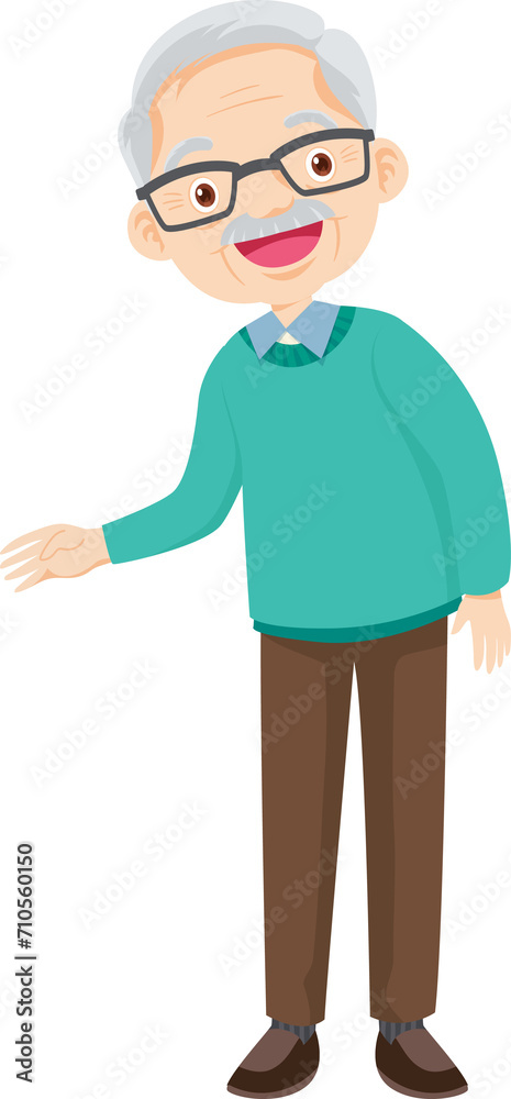 elderly man or grandfather in actions character elderly man or grandfather in actions character