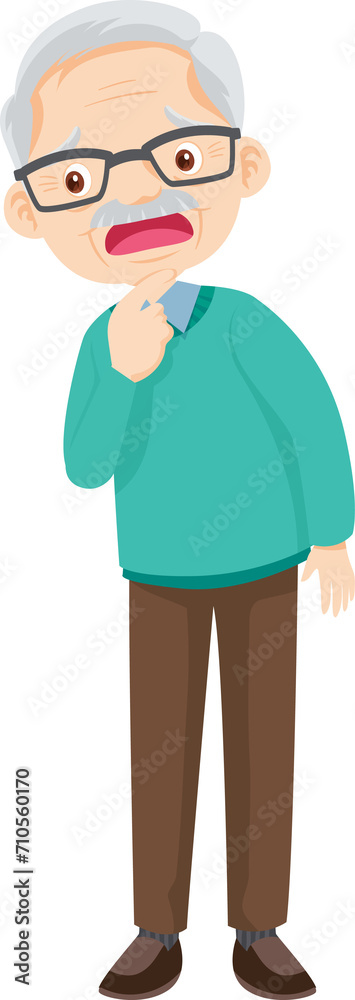 elderly man or grandfather in actions character elderly man or grandfather in actions character