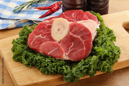 Raw ossobuco beef meat for cooking