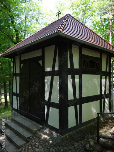 Architecture on Wejherowo Calvary, place on Cartholic pray in Wejherowo, Poland.