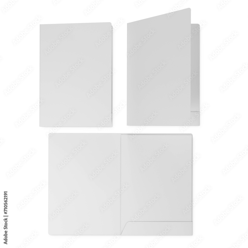 Folder with Paper - Top View on white background Folder with Paper - Top View on white background