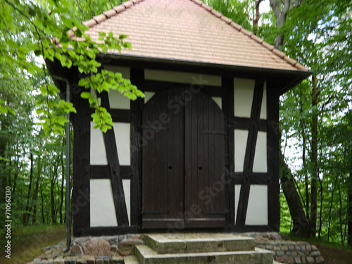Architecture on Wejherowo Calvary, place on Cartholic pray in Wejherowo, Poland.