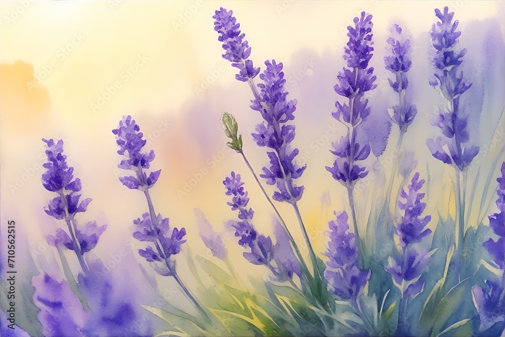 Naklejka premium Lavender blossom. AI generated illustration