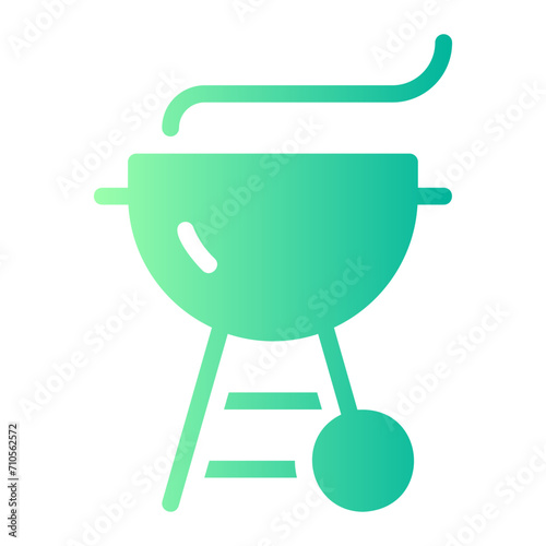 BBQ grill gradient icon