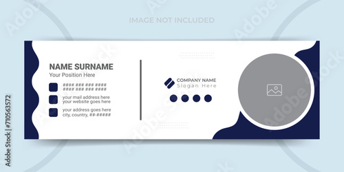 Corporate business professional modern email signature template or email footer and personal social media cover template design