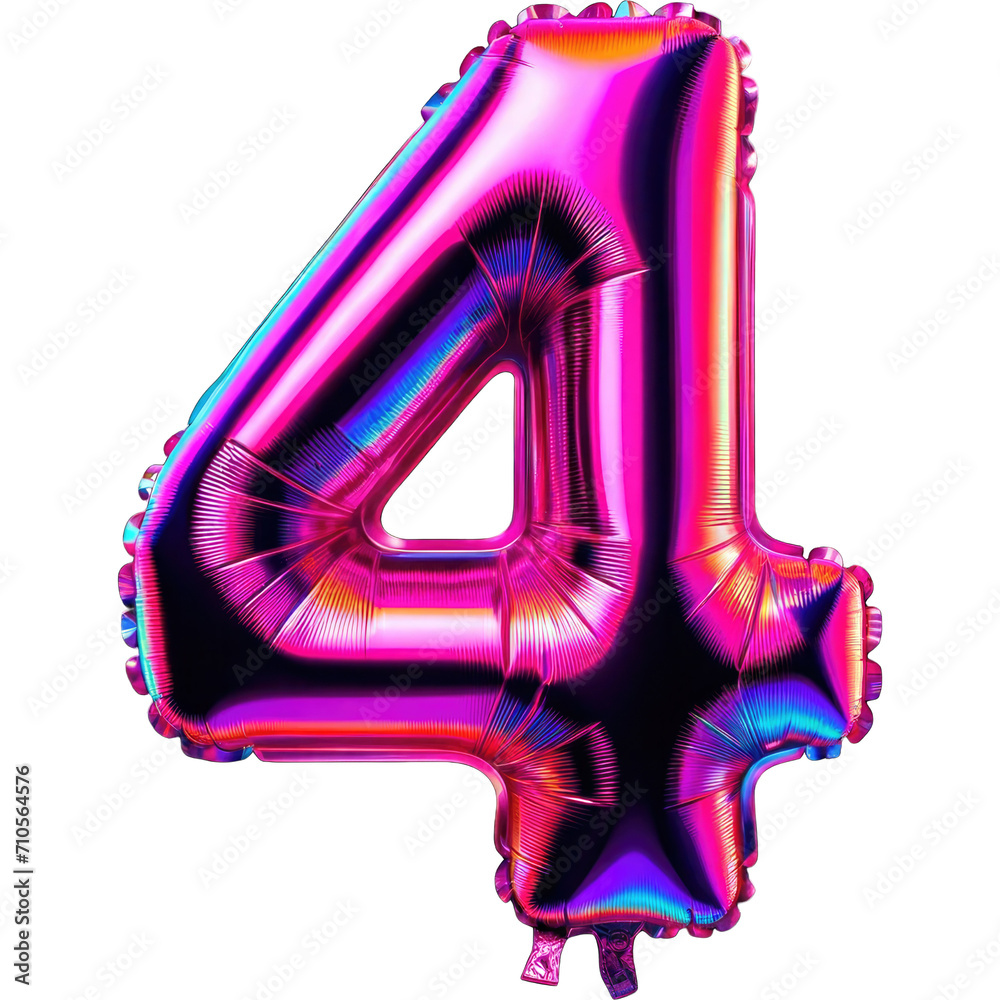 Number 4 Pink Holographic Foil Balloon Clipart Metalic Font and Shiny for Festive Event Decor and Creative Design Projects Celebrate with Decorative Letters Isolated on a White Background Number 4 Pink Holographic Foil Balloon Clipart Metalic Font and Shiny for Festive Event Decor and Creative Design Projects Celebrate with Decorative Letters Isolated on a White Background