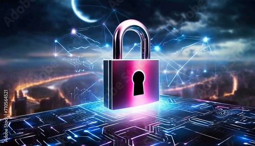 lock illustration of cyber security