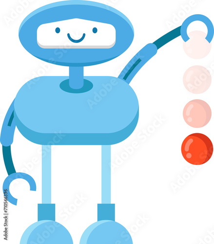 Robot Character Throwing Ball 