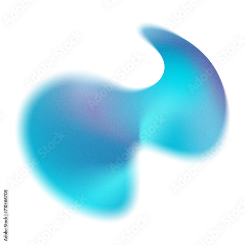 Abstract Blue Grainy Gradient Fluid Shape